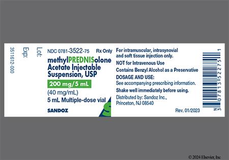 Methylprednisolone Acetate 40mg/mL Suspension for Injection package photo