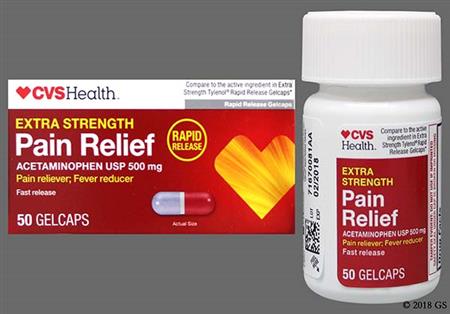 CVS Pain Relief Extra Strength 500mg Rapid Release Gelcap