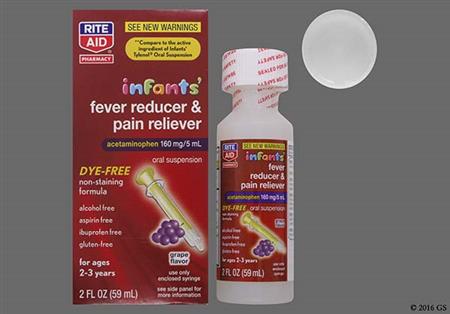 RITE AID Infants' Fever Reducer & Pain Reliever 160mg/5ml Suspension (Grape) package photo