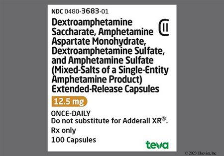 Amphetamine/Dextroamphetamine Salts 12.5mg Extended-Release Capsule package photo