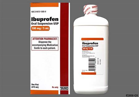 Ibuprofen 100mg/5mL Suspension package photo