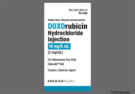 Doxorubicin Hydrochloride 10mg/5mL Solution for Injection (PREMIER ProRx) package photo