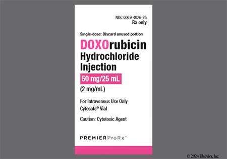 Doxorubicin Hydrochloride 50mg/25mL Solution for Injection (PREMIER ProRx) package photo