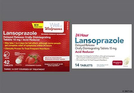 Walgreens Lansoprazole 15mg Delayed-Release Orally Disintegrating Tablet package photo