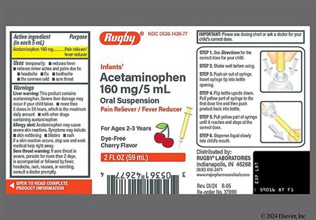 Infants' Acetaminophen 160mg/5mL Suspension (Cherry) package photo