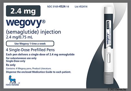 Wegovy 2.4mg/dose Prefilled Pen Solution for Injection package photo