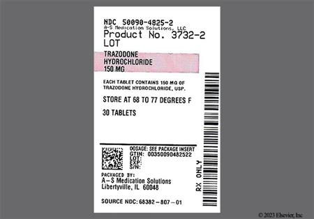 Trazodone Hydrochloride 150mg Tablet package photo
