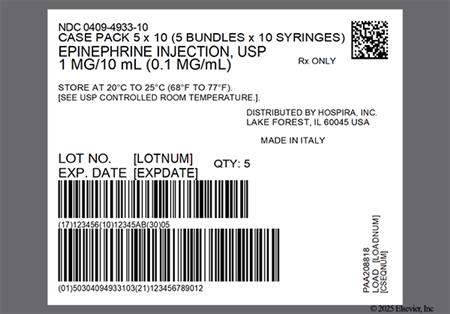 Epinephrine 1mg/10mL Solution for Injection package photo