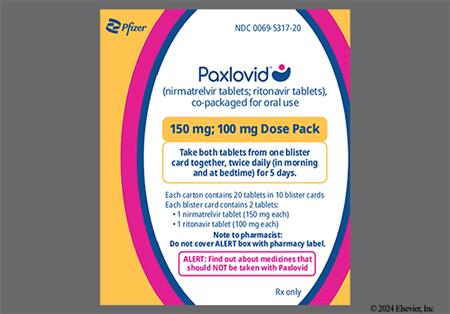 PAXLOVID 150mg-100mg Tablet (Dose Pack) package photo