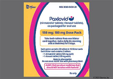 PAXLOVID 150mg-100mg Tablet (Dose Pack) package photo