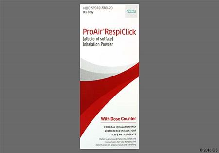 ProAir RespiClick 90mcg/actuation Powder for Inhalation package photo