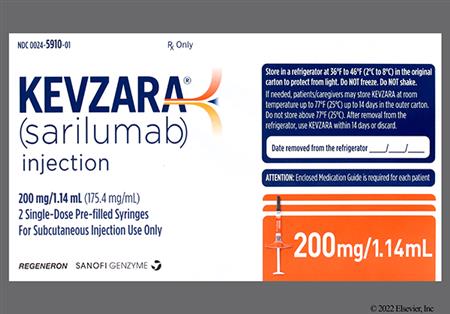 KEVZARA 200mg/1.14mL Prefilled Syringe Solution for Injection package photo
