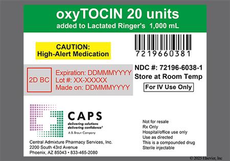 Oxytocin 20units/1000mL in Lactated Ringers Solution for Injection package photo