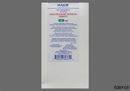 Montelukast Sodium 10mg Tablet package photo