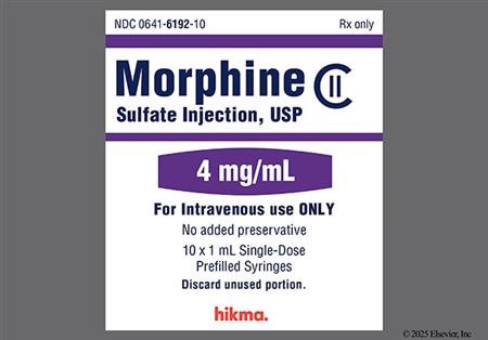 Morphine Sulfate 4mg/mL Solution for Injection package photo