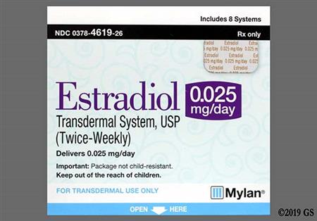 Estradiol 0.025mg/24hr Transdermal Patch System (Twice-Weekly) package photo