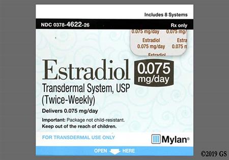 Estradiol 0.075mg/24hr Transdermal Patch System (Twice-Weekly) package photo