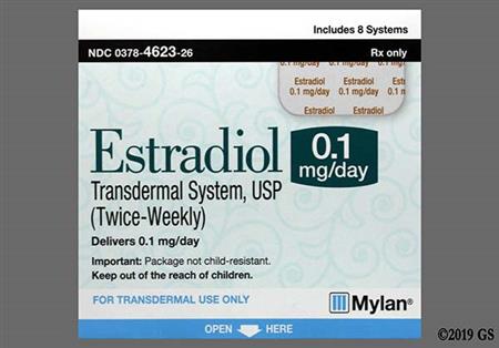 Estradiol 0.1mg/24hr Transdermal Patch System (Twice-Weekly) package photo