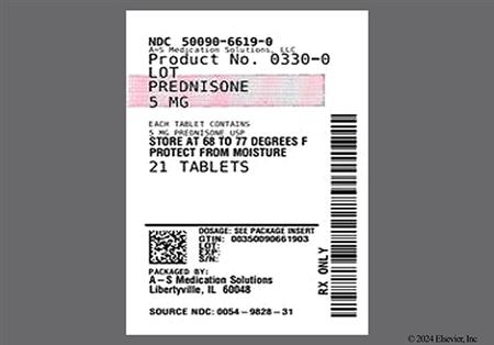 Prednisone 5mg Tablet package photo