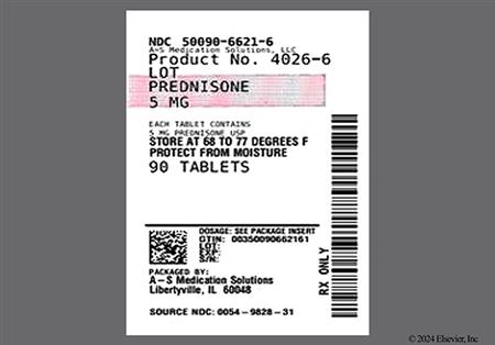 Prednisone 5mg Tablet package photo