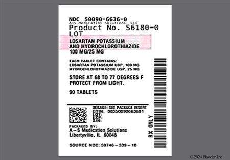 Losartan Potassium/Hydrochlorothiazide 100mg-25mg Tablet package photo