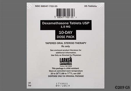Dexamethasone 10-DAY DOSE PACK 1.5mg Tablet package photo