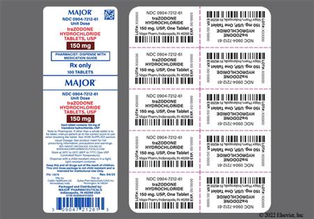 Trazodone Hydrochloride 150mg Tablet package photo