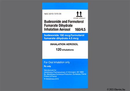 Budesonide/Formoterol Fumarate Dihydrate 160mcg-4.5mcg/actuation Inhalation Aerosol package photo