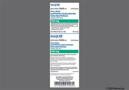 Bupropion Hydrochloride 150mg Extended-Release (XL) Tablet package photo