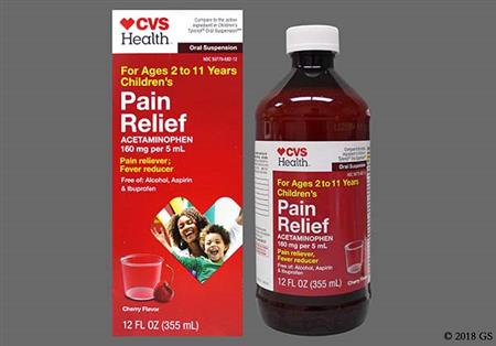 CVS Children's Pain Relief 160mg/5mL Suspension (Cherry) package photo