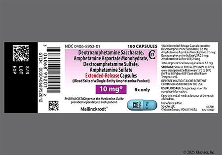 Amphetamine/Dextroamphetamine Salts 10mg Extended-Release Capsule package photo
