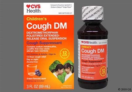 CVS Children's Cough DM 12 Hour 30mg/5mL Extended-Release Suspension (Grape) package photo