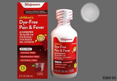 Walgreens Children's Dye-Free Pain & Fever 160mg/5mL Suspension (Cherry)