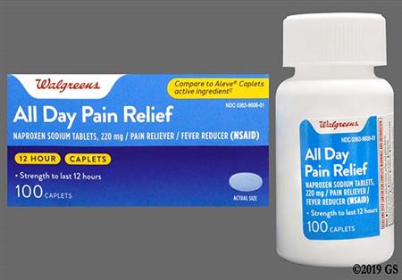 Walgreens All Day Pain Relief 220mg Caplet package photo