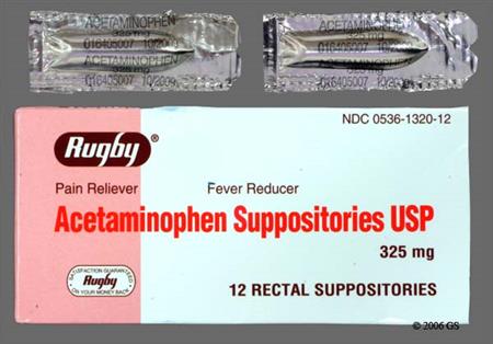 Acetaminophen 325mg Rectal Suppository package photo