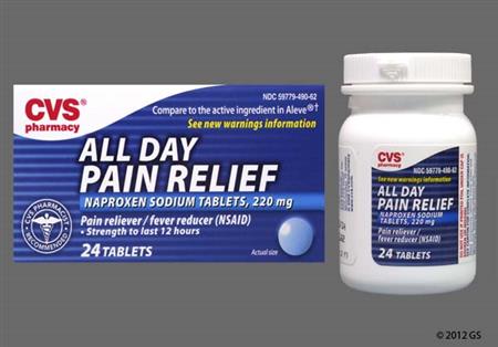 CVS All Day Pain Relief 220mg Tablet package photo