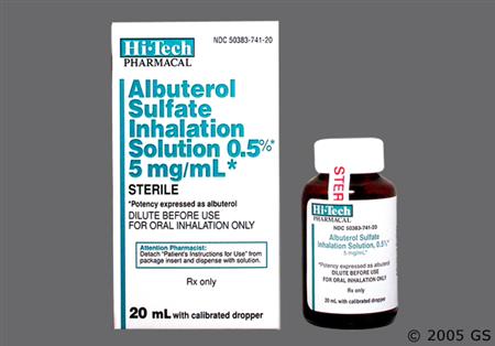 Albuterol Sulfate 0.5% Solution for Inhalation package photo