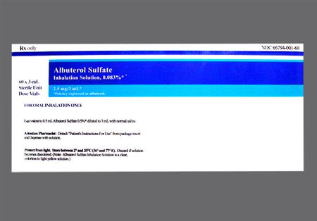 Albuterol Sulfate 0.083% Solution for Inhalation package photo