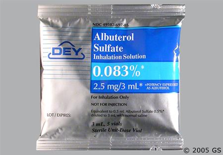 Albuterol Sulfate 0.083% Solution for Inhalation package photo