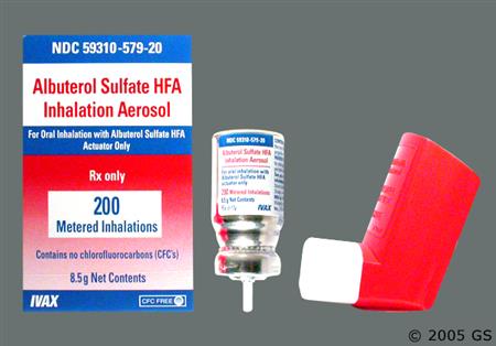 Albuterol Sulfate HFA 90mcg/actuation Inhalation Aerosol package photo