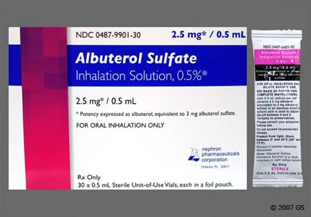 Albuterol Sulfate 0.5% Solution for Inhalation package photo