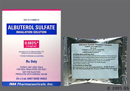 Albuterol Sulfate 0.083% Solution for Inhalation package photo