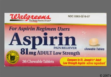 Walgreens Aspirin Adult Low Dose 81mg Chewable Tablet (Orange) package photo