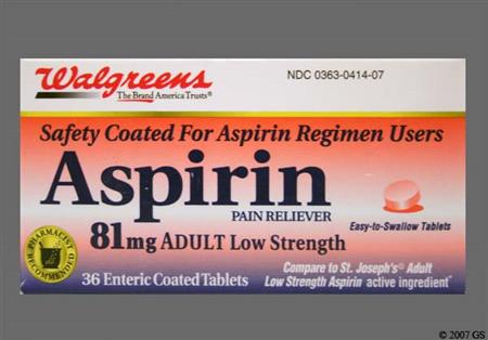 Walgreens Aspirin 81mg Enteric Coated Tablet package photo