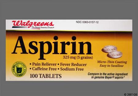 Walgreens Aspirin 325mg Tablet package photo