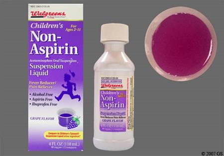 Walgreens Children's Non-Aspirin 160mg/5mL Suspension (Grape) package photo