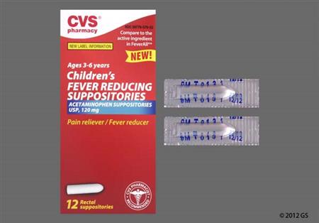 CVS Children's Fever Reducing 120mg Rectal Suppository