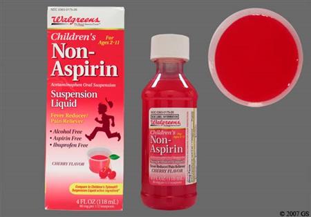 Walgreens Children's Non-Aspirin 160mg/5ml Suspension (Cherry) package photo