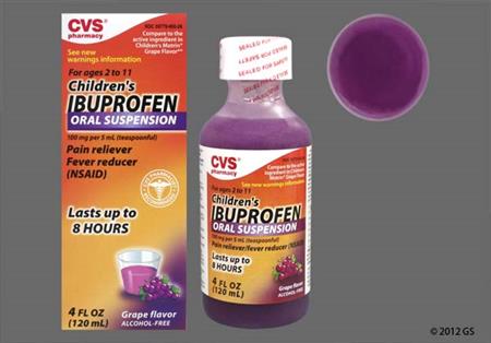 CVS Children's Ibuprofen 100mg/5mL Suspension (Grape) package photo