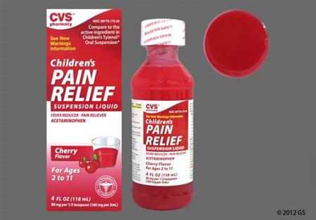 CVS Children's Pain Relief 160mg/5ml Suspension (Cherry) package photo
